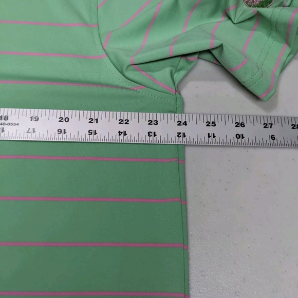 Peter Millar Summer Comfort Golf Polo Shirt L With Sleeve Logo Point Woods - Picture 4 of 7